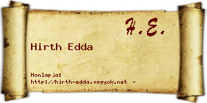 Hirth Edda névjegykártya